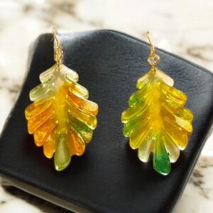 Layered Luminousity/ Handmade Resin Dangle Earrings
